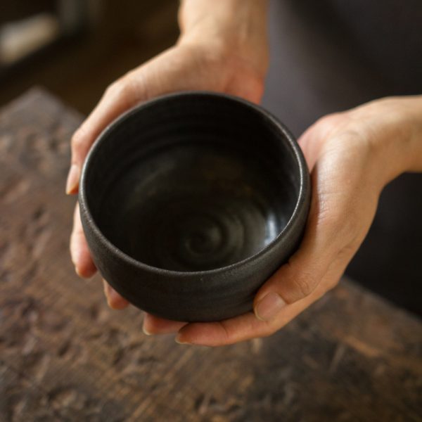 Black green Chawan 黑底墨绿釉茶碗 - Image 5
